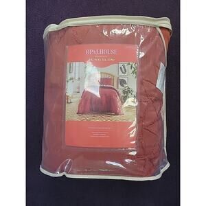 13006 Twin/Twin XL Geo Sun Print Comforter and Sham Set Geo Sun- Orange/Fuschia